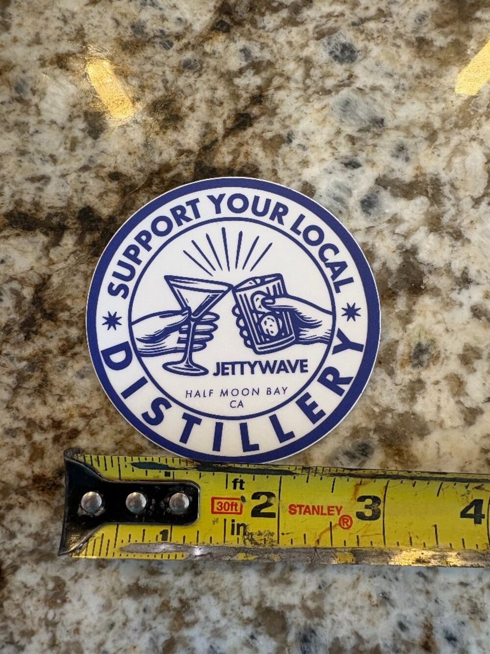Support Your Local Distillery Jettywave Half Moon Bay CA Sticker